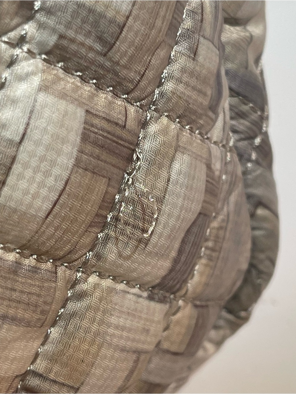 MZ Wallace Quilted Crossbody in Beige Taupe with Brown Trim - Picture 10 of 12